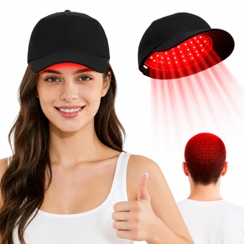 Uvsicsve Laser Hair Growth Cap FDA Cleared 650nm LLLT Red Light Therapy Alternative for Targeted Hairline & Thinning Crown Scalp Care Device Rechargeable for Men & Women - Black