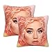 Katy Singer Perry Lot de 2 housses de coussin carrées avec impression double face pour canapé, chambre à coucher, voiture, 40,6 x 40,6 cm