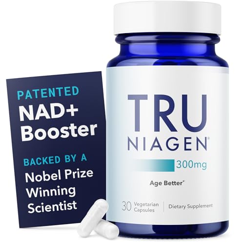 TRU NIAGEN Patented NAD+ Supplement for Anti Aging and Cell Regeneration, 300 mg Niagen, 30 Servings | Supports Cellular Energy, Brain, Muscle | Nicotinamide Riboside (NR) Take 1 Daily | 1 Bottle