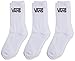 Vans Classic Crew Boys 3 Pack Calze, Bianco (White), Taglia Unica (Pacco da 3) Bambino