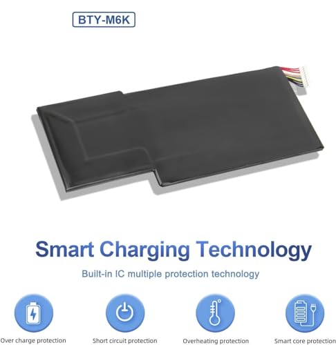 Image of Wefly BTY-M6K Laptop Battery Compatible for MSI Stealth Pro GS63VR 7RG 7RG-005 7RG-036CN GF63 8RD-031TH 8RC-034CZ 9SC GF75 Thin 3RD 8RC 8RD 8SC 9SC-088CN Series MS-16K3 MS-17B4 Laptop Battery