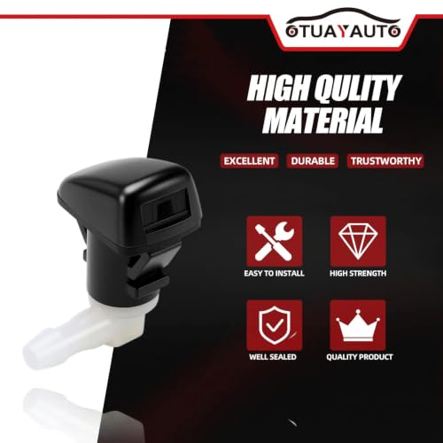 Image of OTUAYAUTO Front Windshield Washer Nozzles Replacement for 2014-2023 Jeep Cherokee KL Series, Windshield Washer Fluid Nozzle Kit Replaces 68102968AA, Set of 2