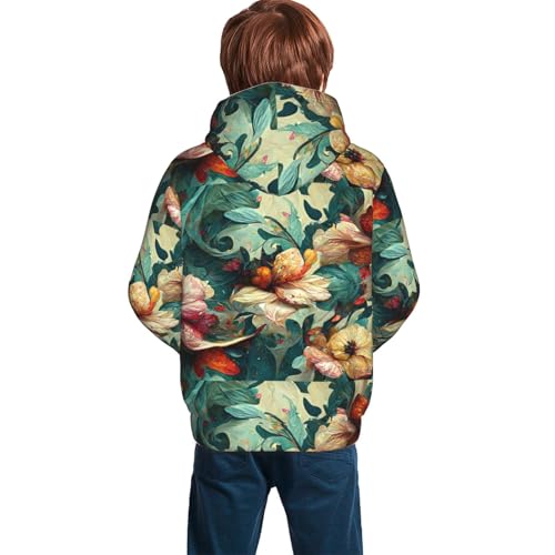 Artistic Abstract Flower Kid Hoodies Boys Sweatshirts Girls Pullover with Pocket4