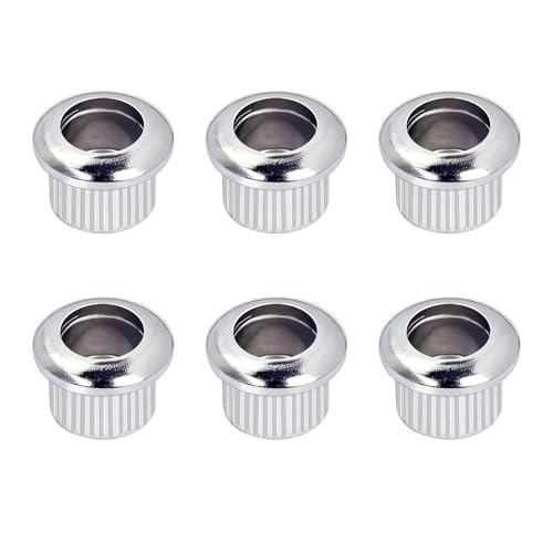 Banworks Guitar Tuning Peg Conversion Bushing Guitar String Tuning Machine Washer Adapter Ferrules 6mm to 8mm Pack of 6 JT/XNZT-01 Chrome
