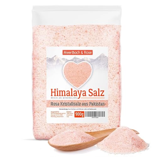 Meerbach & Rose Himalaya Salz fein 900g – 100% naturbelassenes rosa Steinsalz – ohne...