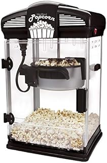 West Bend Stir Crazy Movie Theater Popcorn Popper, Gourmet Popcorn Maker Machine with Nonstick Popcorn Kettle, Measuring Tool and Popcorn Scoop for Popcorn Machine, 4 Qt, Black