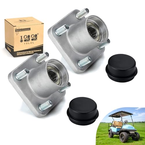 10L0L Golf Cart Front Wheel Hub Assembly 2 Pack for Club Car DS and Precedent 2003-up, Front Hub Replacement Kit 102357701 with Ball Bearing, Oil Seal & Dust Cover