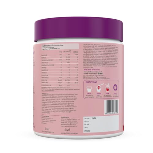 PLIX – THE PLANT FIX | Collagen Booster Powder to Support Healthy Skin | Supports Collagen Production, Antioxidants & Skin Health | Vitamin C, Hyaluronic Acid & Superfood Blend, Rose (200 g)