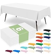 misaya 6 Packs Disposable Plastic Table Cloth, 54 x 108 Inch Waterproof Rectangle Tablecloth, Lea...