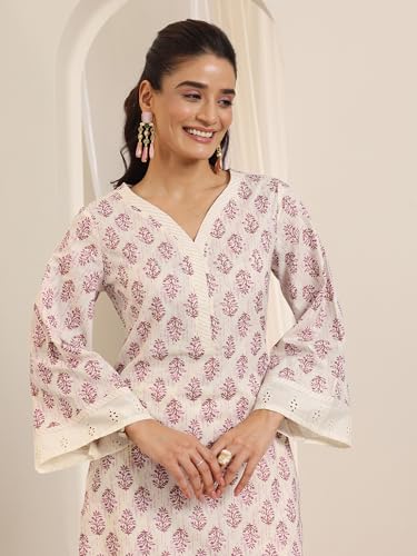 Image of Libas Printed Cotton Straight Kurta with Trouser and Dupatta
