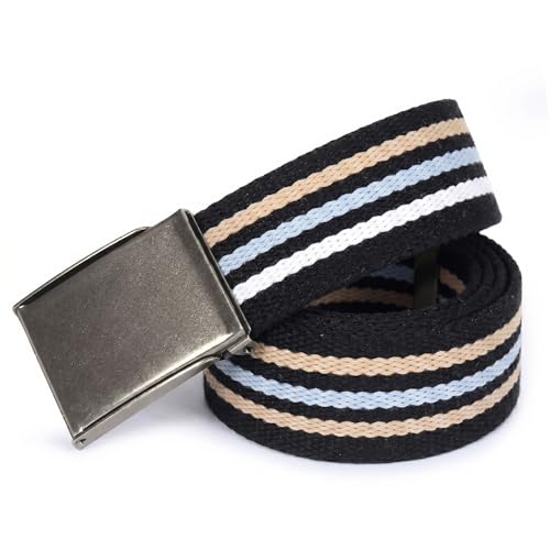 Image of Mile High Life Canvas Web Belt | Cut to Fit Up to 52 inch | Flip-Top Matte Silver Nickel Buckle 12 Colors