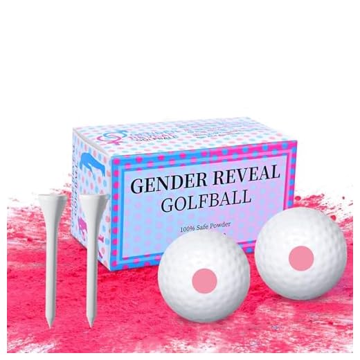 Gender Reveal Golf Balls Exploding Golf Ball-2Pink&2Wooden Tees per Pack-Girl or Boy Baby Reveal Ideas Party Supplies Exploding Powder Biodegradable Golf Balls Funny Idea