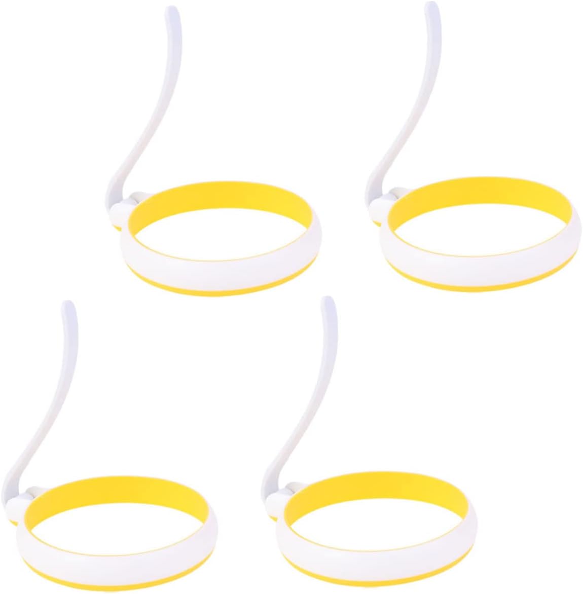 HEMOTON 2sets Non-stick Silicone Egg Shaper Egg Circle Molds for Frying Pan Reusable Omelette Rings Professional Rings for Breakfast 4pcs*2