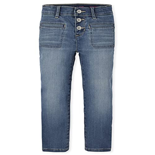 The Children's Place Girls' Button Front Straight Jeans