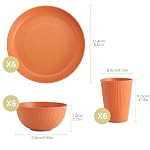 18pcs Plastic Camping Plates and Bowls Sets for 6, Unbreakable - Image 3
