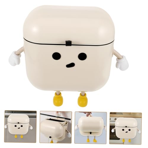 Caneca de basura colgante para cocina con tapa Beige miniatura 3
