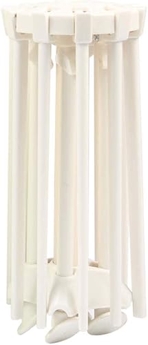 Miniatura 3 de Cambom Escurridor de pasta plegable - Estante de secado de fideos espaguetis con asas de 10 barras, color blanco