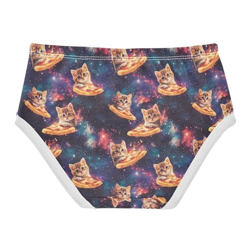 Girls Underwear Soft Cotton Cats Pizza Kids Panties in Sizes 2/3t, 4t, 5t, 6 and 82