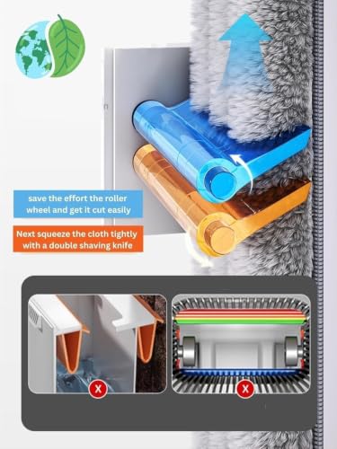 Image of Mop Bucket Heavy Quality Floor Mopp with Bucket, Aluminium pad,Flexible Kitchen tap Flat Squeeze Cleaning Supplies 360 Flexible Mopp Head /2 Reusable Pads Clean Home Floor Home Effective F3