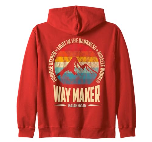 Waymaker Promise Keeper Miracle Worker Christian men Women Zip Hoodie
