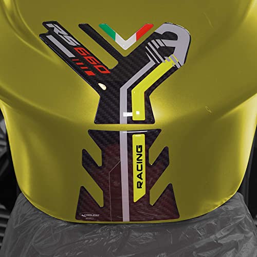 labelbike - Autocollant 3D Moto Réservoir Protection et Décoration en Résine Compatible avec Aprilia RS 660 2020-2025 Jaune