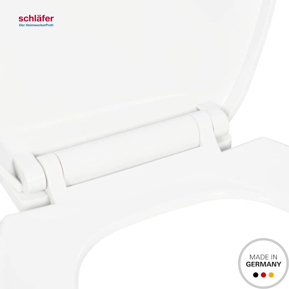 Schläfer 4664101 | Copriwater Soft Close universale, chiusura ammortizzata, Sedile Wc fissaggio Quick-Release Sgancio Rapido regolable, Termoidurente Bianco