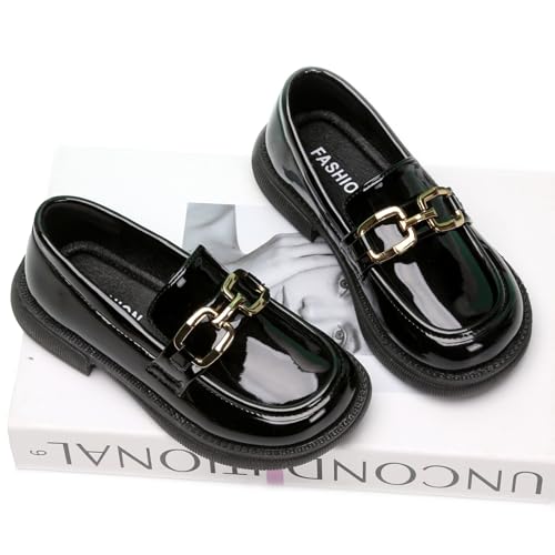 WUIWUIYUToddlers Girls Loafers Oxford Flats Casual Moccasins Slip-On School Uniform Walking Boat Dress Shoes4