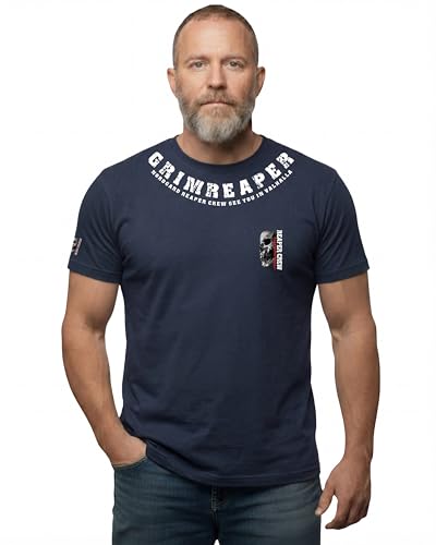 NORDGARD Viking T-Shirt Reaper Crew in Marine I Größe 5XL I Herren Tshirt aus 100% Baumwolle I Wikinger T-Shirt I Shirt nordische Mythologie I Ideal für Freizeit & Sport I Oeko-TEX Zertifiziert