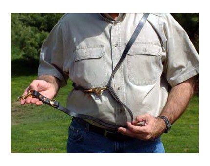 Leerburg Black Police Leash w/Stainless Steel Hardware