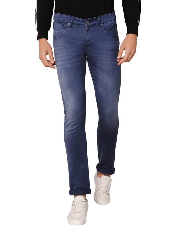 Image of Cantabil Beige Solid Jeans Flat Front Mid Rise Full Length Regular Fit Casual Jeans for Men | Jeans for Mens | Men Full Length Casual Jeans (P CTDUN1258)