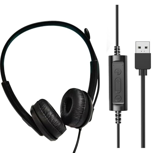 マイク付き USB ヘッドフォン ノイズキャンセリング USB ヘッドフォン コンピューター ラップトップ PC ビジネス コールセンター オフィス ノイズキャンセリング コンピューター ヘッドセット