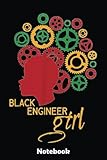 Black Woman Afro Engineer Cool Black History Month Gift Notebook: Gold Textured Notebook Journal Diary, Black History Month journal, Black Pride Melanin notebook Size 6x9 inches 110 Lined Pages
