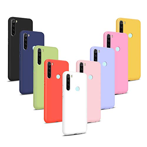 9X Funda para Xiaomi Redmi Note 8T, Carcasas Flexible Suave TPU Silicona Ultra Delgado Protección Caso(Rojo + Rosa Claro + Púrpura + Amarillo +...