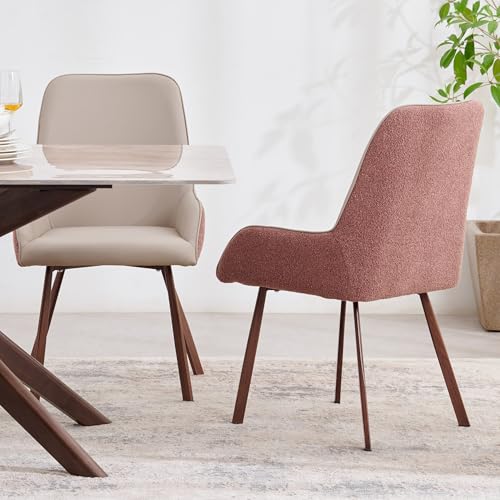 Image of Home Centre | Dune Faux Leather Dining Chair Set of 2 | Metal Frame | Beige | 1 Year Warranty