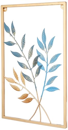 Solimo Metal Leaf Wall Hanging Decor | Nature-Inspired Leaf Design | Easy Installation (Set of 3 | Gold)