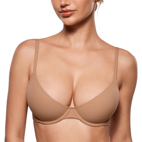 Image of INLYRIC Women's Inbarely Plus Balconette Bra - Lightly Padded Underwire Sexy Tshirt Demi Bras Supportive