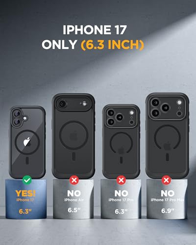 Image of Miracase for iPhone 17 Case with Privacy Screen Protector, Black