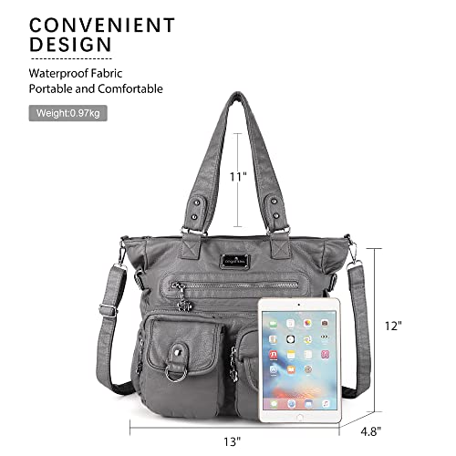 Image of Angelkiss Purses Handbags for Women PU Tote Satchel Bags for Women Pockets Shoulder Bags | PU