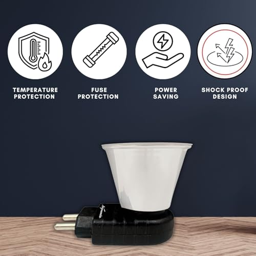 Image of Signamio Camphor Diffuser Burner - 2 pcs Kapoor Dani Electrical Camphor Oil Diffuser, Efficient and Safe for Aromatherapy, Ideal for Home and Office Use-Black