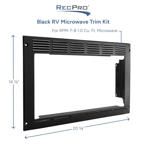 Image of RecPro RV Microwave Trim Kit, Black, Fits 1.0 Cu. Ft. Microwave