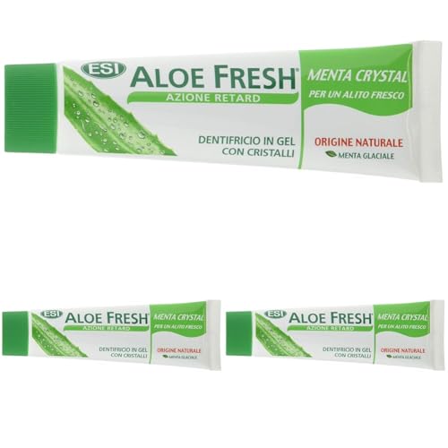 Aloe Fresh ESI Dentífrico en Gel Menta Cristal - 100 ml (Paquete de 3)