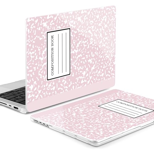 Image of MEEgoodo Case for M5 MacBook Pro 16 inch Case 2026 2024 2023 2021 with M5 M4 M3 M2 M1 Pro /Max Chip, Fit Model A3429 /A3428 /A3403 /A3186 /A2991 /A2780 /A2485, Pink Composition Book