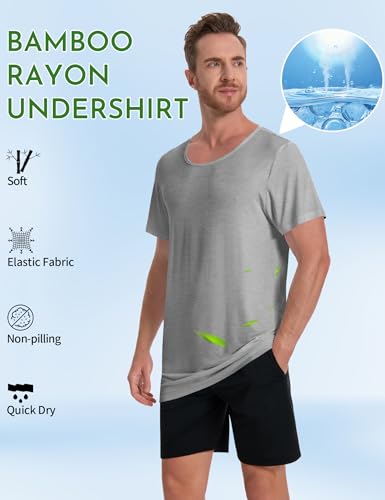 Image of Idtswch Mens Tall Undershirt Crew Neck Soft T-Shirts Lightweight & Breathable(1 Pack & 3 Pack)