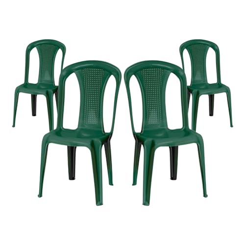 7H SEVEN HOUSE Pack 4 Sillas de Exterior Apilables sin Reposabrazos Napoli 49x42x88cm 7house