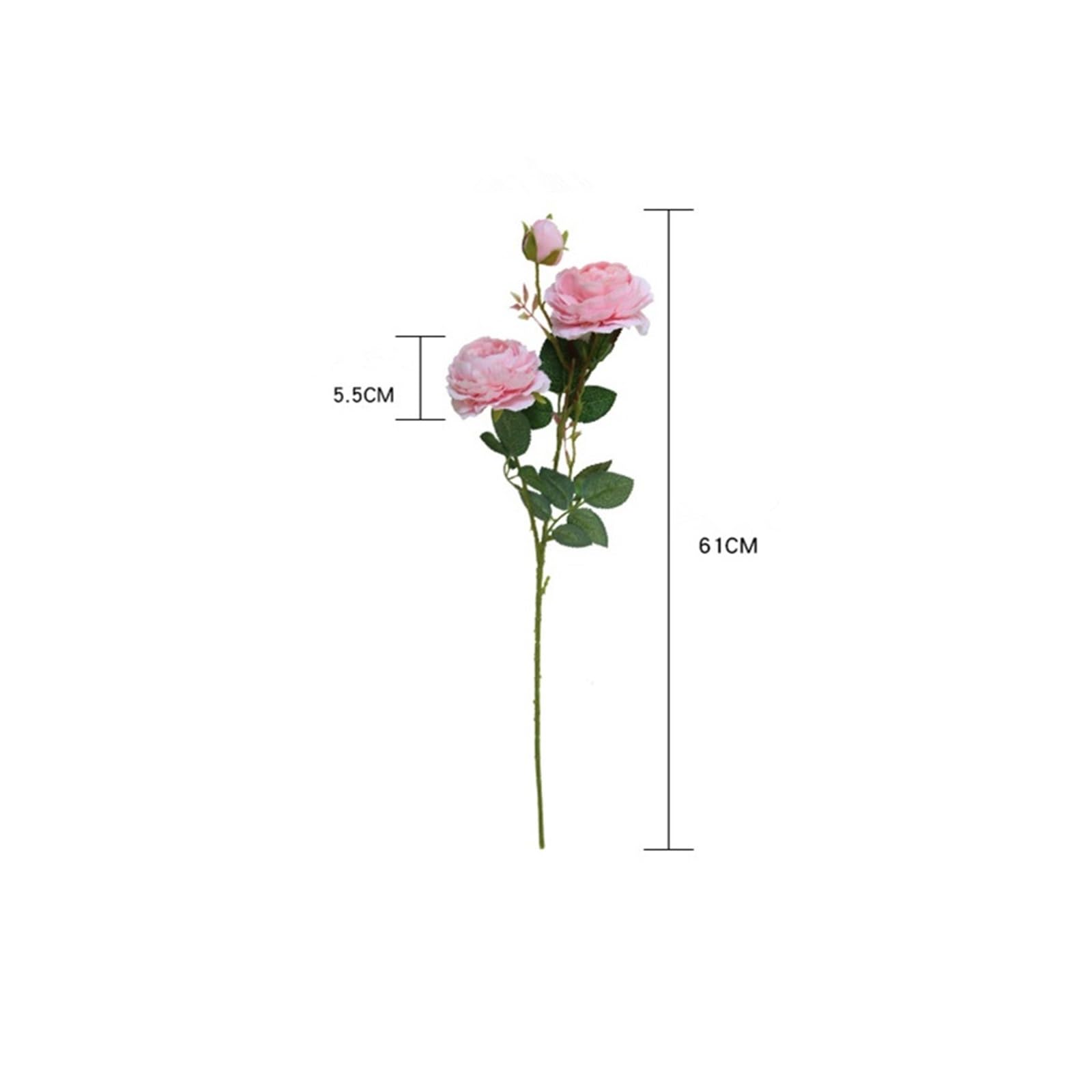Fiori Finti Simulazione Fiore Bouquet di Rose Seta Artificiale 3 Teste Bouquet da Sposa peonia Composizione Floreale Decorazione di Nozze for Feste a casa Rosa centrotavola(Green)