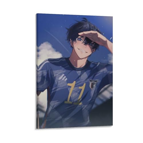 Poster Blue Lock impression sur toile décoration murale chambre 50x75cm