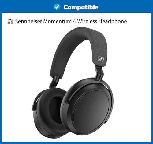Momentum 4 Wireless Headphone Premium Protein Leather Earpads and Headband Cushion Compatible with Sennheiser Momentum 4 Wireless Headphone Earpads Cushion - Image 2