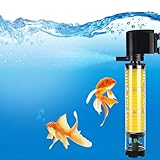 Buraq Transparent Long Internal Liquid Aquarium Filter, for Filteration, Equipped with Fan Based Cleaning System, Submersible Oxygen Pump with Filter Sponge Aquarium Filters for Fish Tank