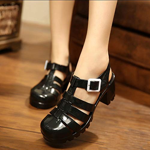 Image of Hee grand Crystal Jelly Heel Sandals for Women Summer Beach Jelly Shoes