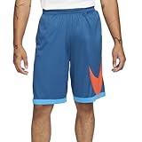 Nike Men's Dri-Fit HBR 3.0 Basketball Shorts (Medium, Blue/Orange)
